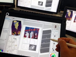 Working out story line and panels for new comic book project