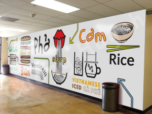 Restaurant mural design concept mockup 4