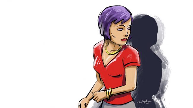 Girl in Red Shirt - Digital painting by Cuong Huynh Storyboard Artist