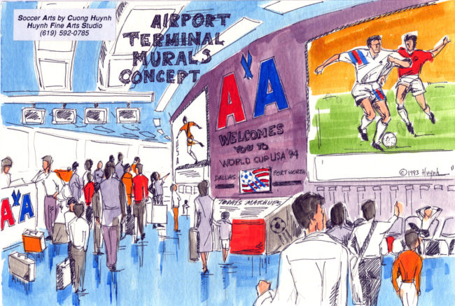 World Cup event concept-airport terminal murals