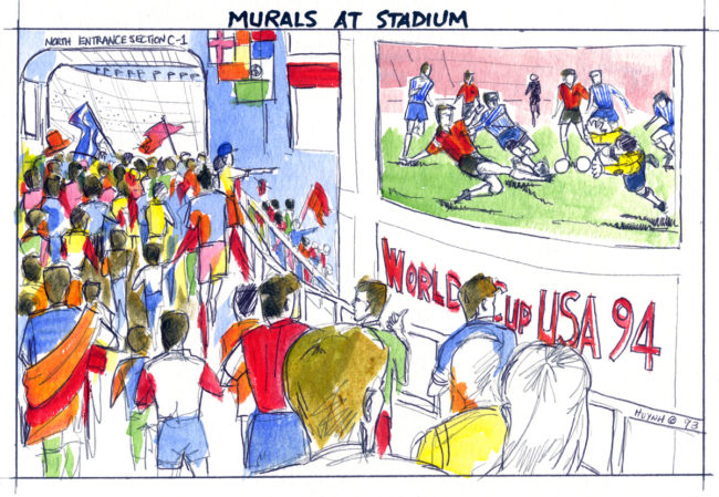 World Cup event concept-stadium entrance murals