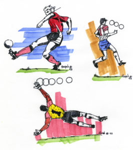 Corporate sponsor concept-soccer action