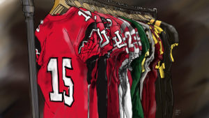 Pac-12 Uniform rack