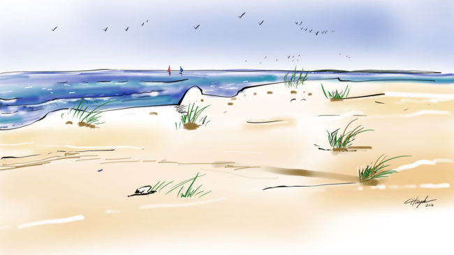 Empty Beach - Digital painting by Cuong Huynh Storyboard Artist
