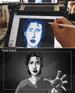 Drawing Hunger Pains storyboard