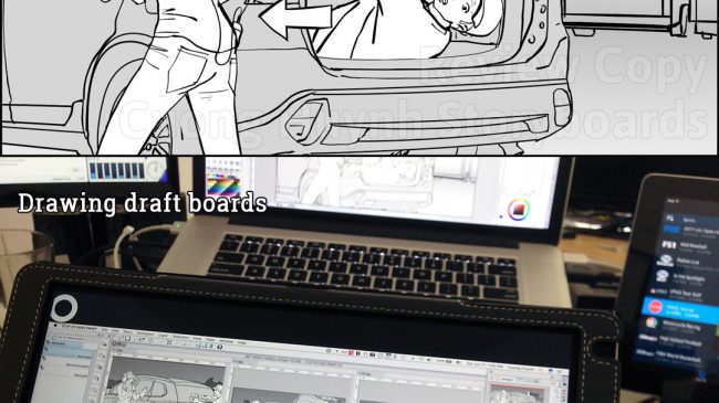 Drawing Mitsubishi Outlander commercial spot