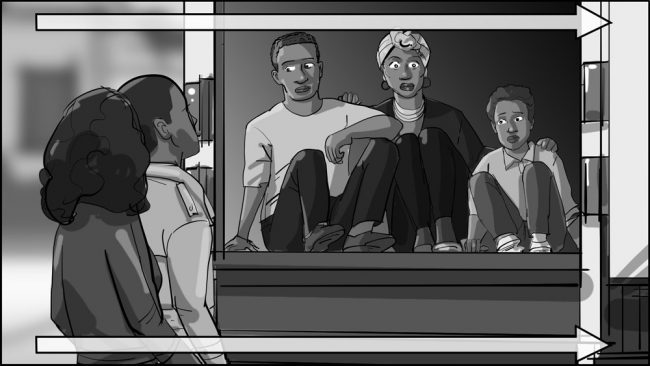 Black-ish Moving storyboard-10B Version 2: Tighter blocking without fence