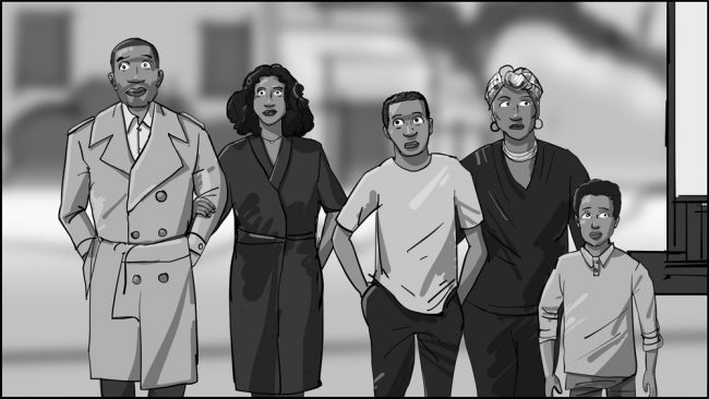 Black-ish Moving storyboard-11 Version 2: Blocking without fence