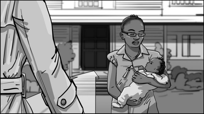 Black-ish Moving storyboard-12A Version 2: Dre crossing in from frame left