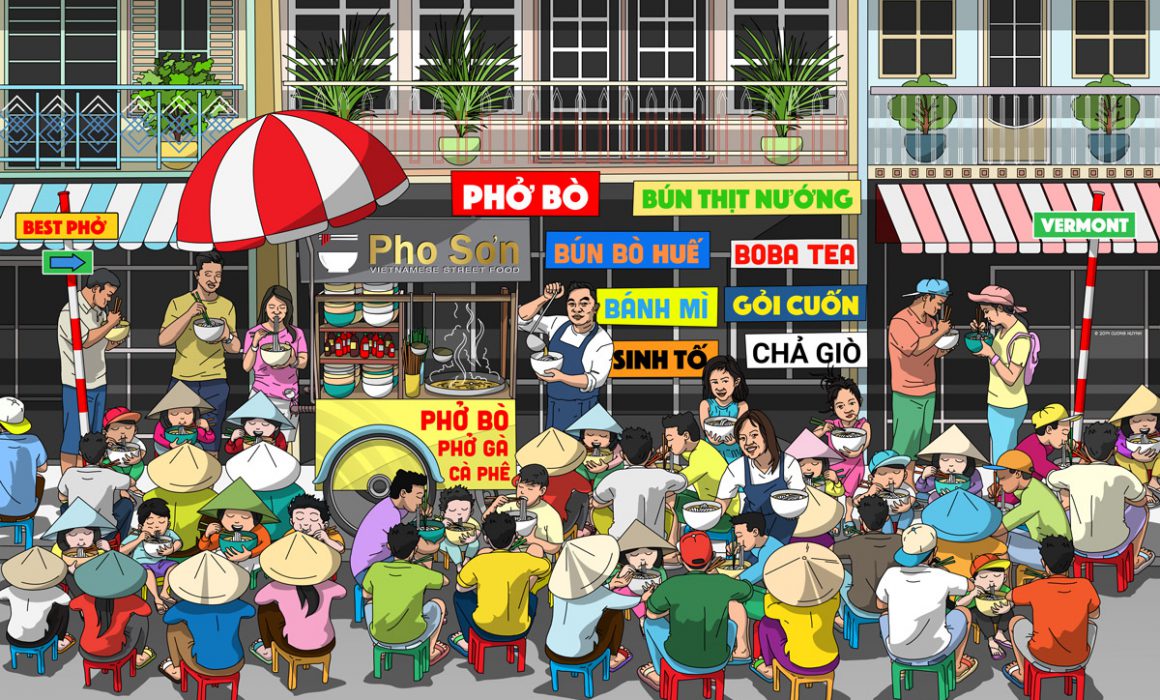 Pho Son wall mural design
