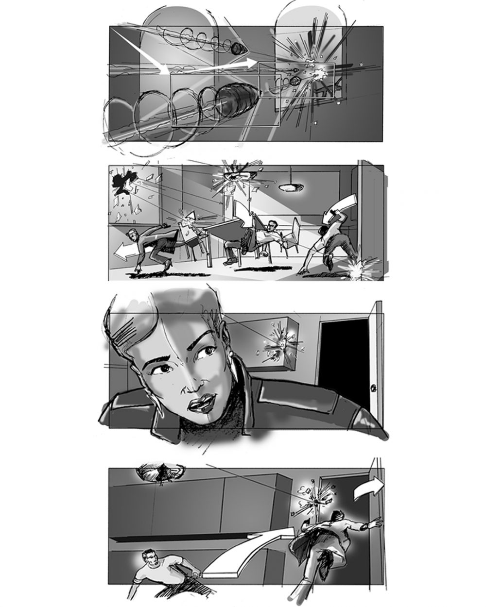 Sniper sequence storyboards