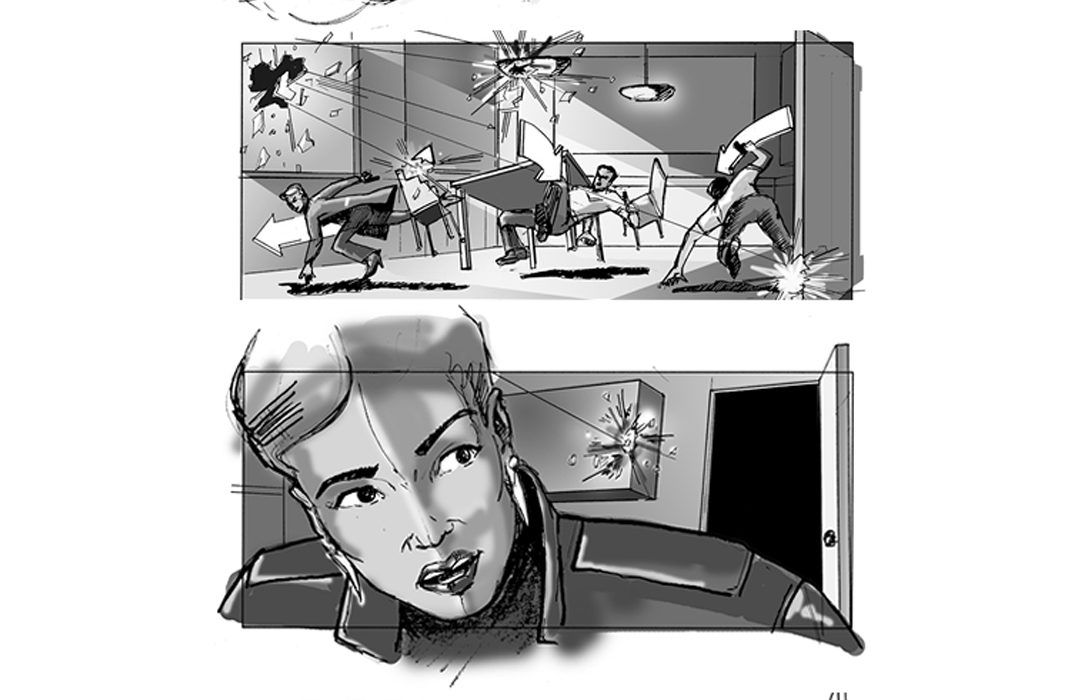 Sniper sequence storyboards