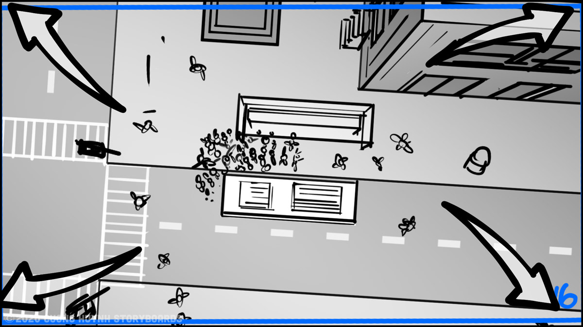 Storyboarding A Street Battle Scene - Episode 02 - Frame 16