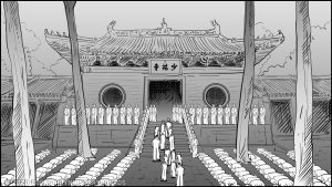 Shaolin kung fu monks-ceremony procession